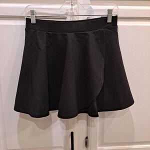 Chocolate USA Black Skater Skort Skirt With Faux Wrap